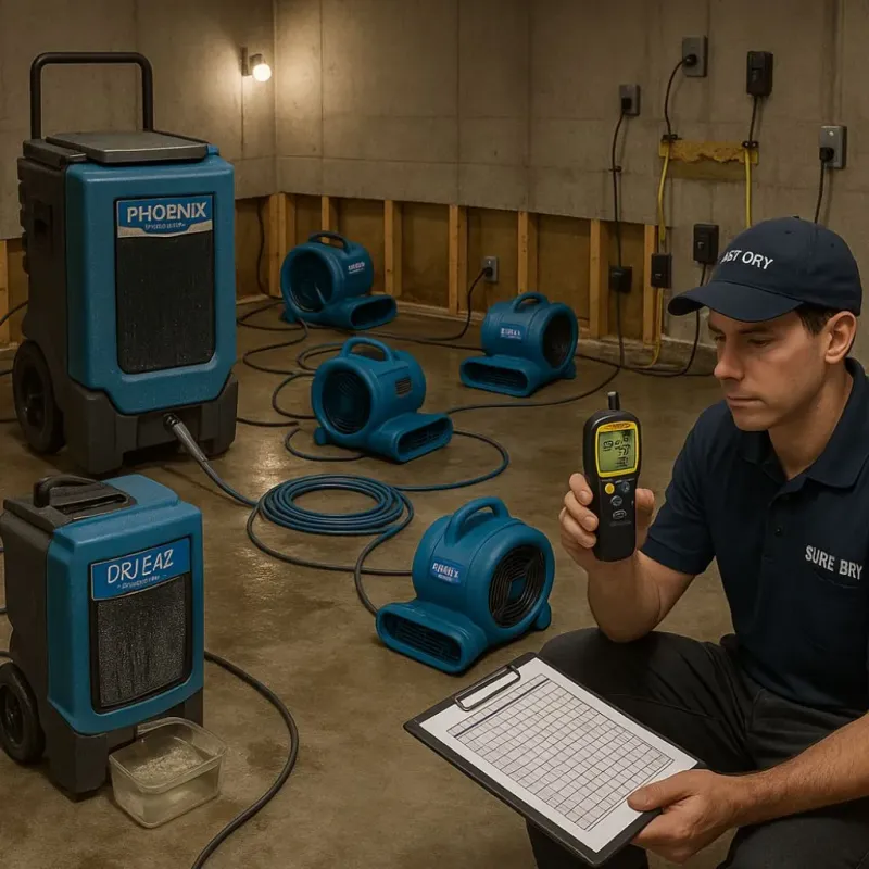 Structural Drying and Dehumidification process in Elkin, NC